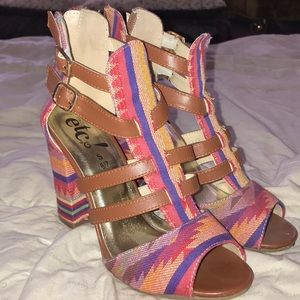 Aztec heeled sandals